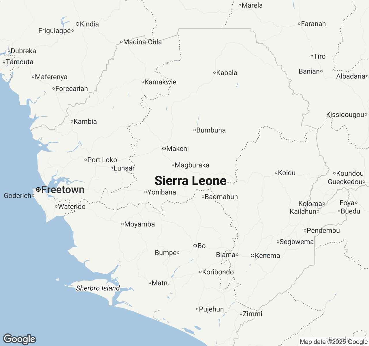 Map of Sierra Leone